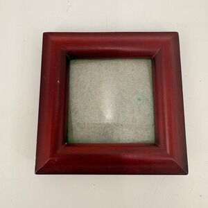 Small Square Cherry Red Wood Picture Frame 3x3 Miniature Photo Frame Glass